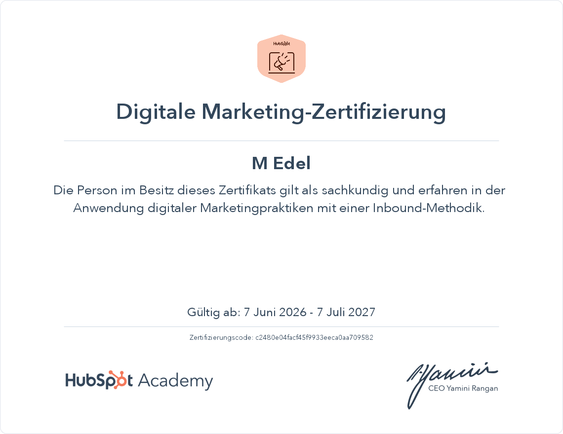 HubSpot Academy – Digitale Marketing-Zertifizierung