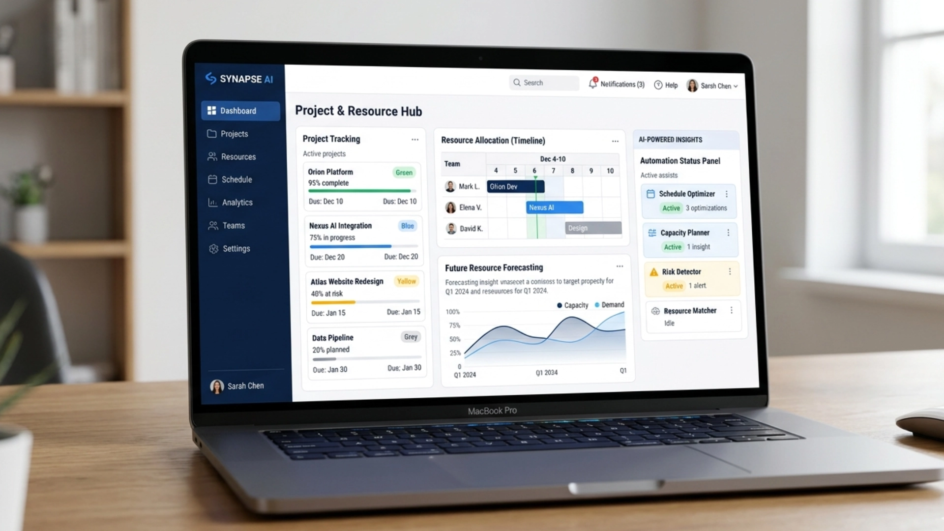 Artifex KI-Dashboard – Ressourcenplanung und Projektübersicht