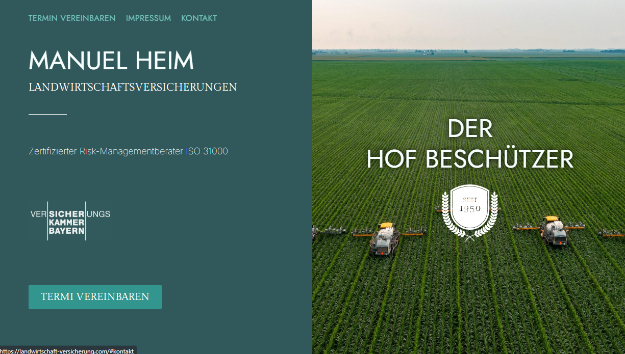 Manuel Heim Landwirtschaftsversicherungen – Website